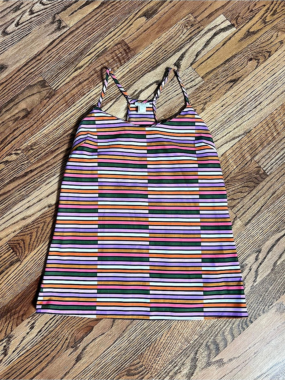 J.Crew Multi-Color Striped Racerback Camisole Purple & Pink